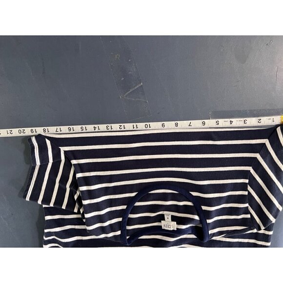 J. Crew Re Imagined Navy White T Shirt Dress Medium Vacation Substainable - Picture 10 of 11